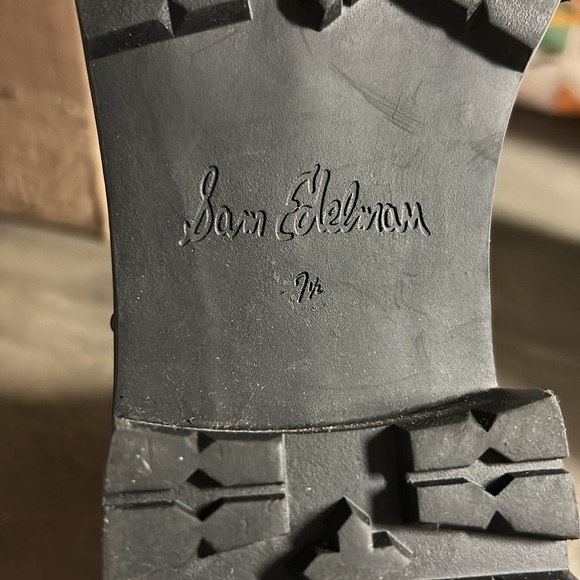 Sam Edelman Womens Jennifer Combat Boots Size 7.5 White Leather Textured Zip Up - Picture 7 of 7